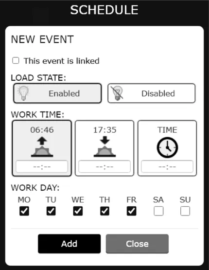 Clear schedule via web interface