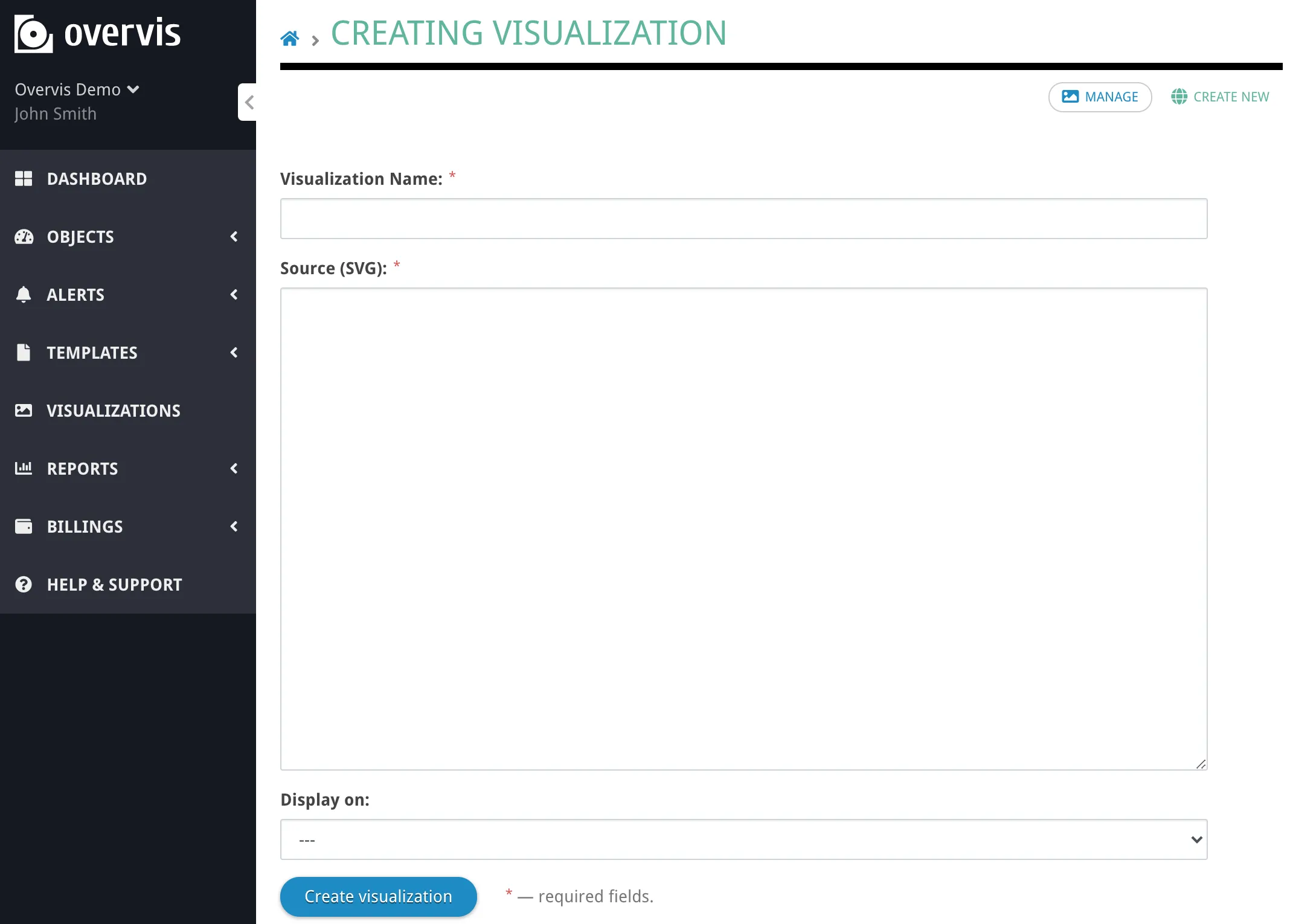 Create new visualization