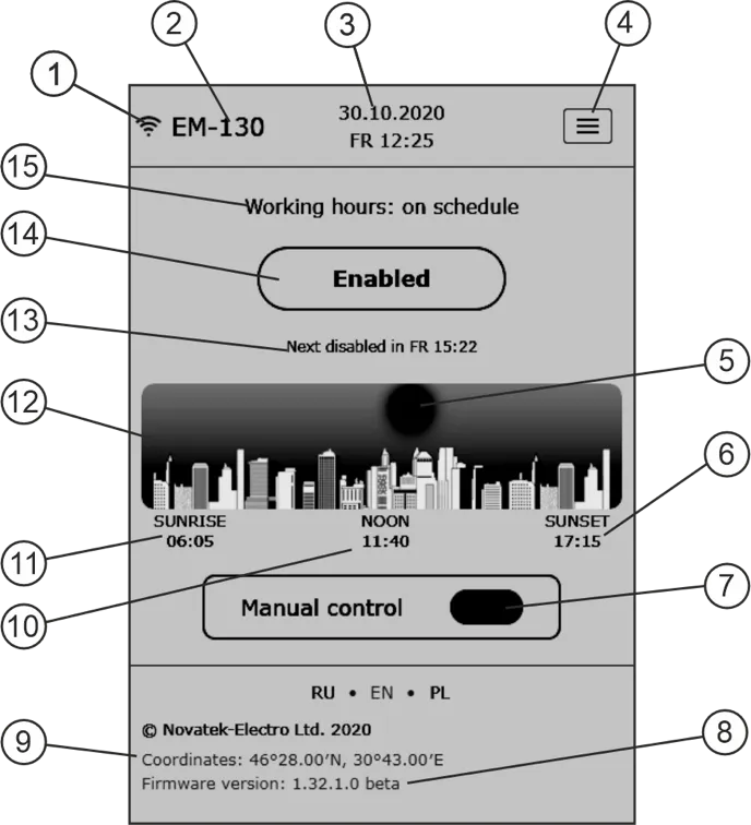 Main screen