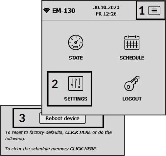 Reboot instructions