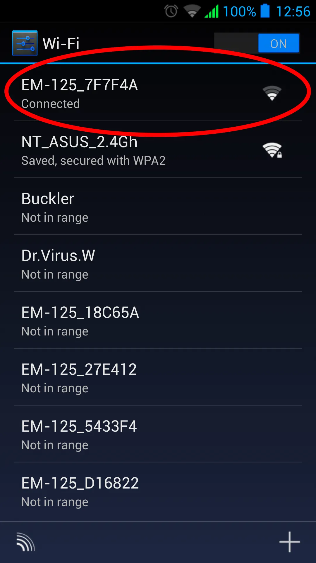 Wi-Fi network list